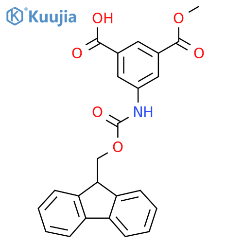 3-({(9H-fluoren-9-yl)methoxycarbonyl}amino)-5-(methoxycarbonyl)benzoic acid structure
