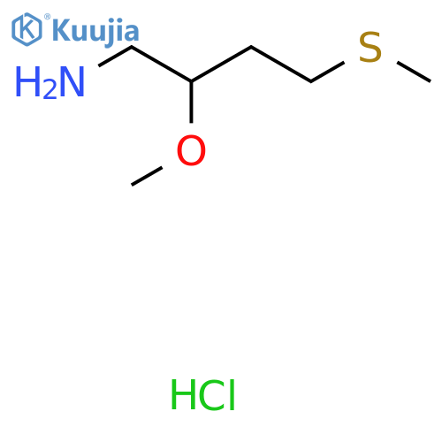2-Methoxy-4-(methylsulfanyl)butan-1-amine hydrochloride structure