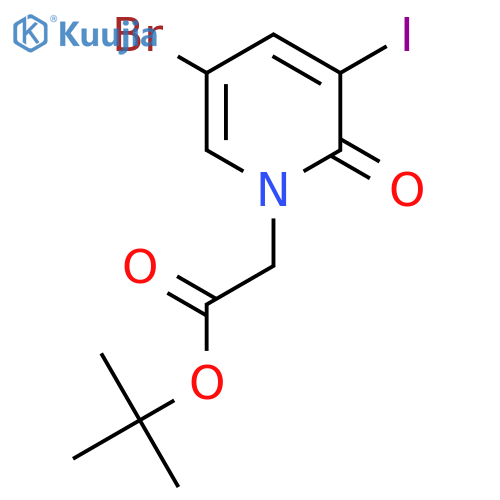 Tert-butyl 2-(5-bromo-3-iodo-2-oxo-1,2-dihydropyridin-1-yl)acetate structure