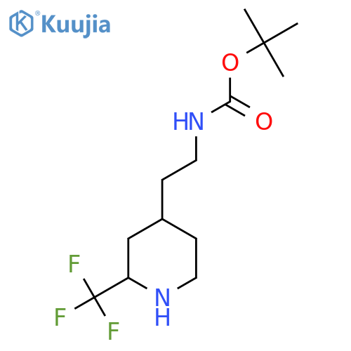 tert-butyl N-{2-2-(trifluoromethyl)piperidin-4-ylethyl}carbamate structure