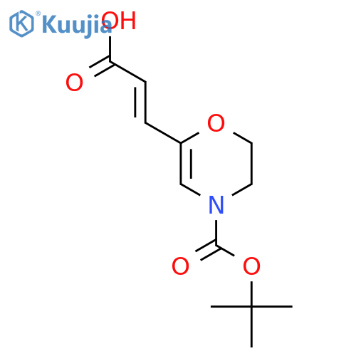 (2E)-3-{4-(tert-butoxy)carbonyl-3,4-dihydro-2H-1,4-oxazin-6-yl}prop-2-enoic acid structure