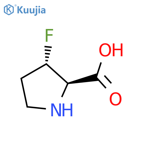 (2R,3S)-3-fluoropyrrolidine-2-carboxylic acid structure