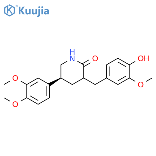 2-Piperidinone,5-(3,4-dimethoxyphenyl)-3-[(4-hydroxy-3-methoxyphenyl)methyl]-, (5S)- structure