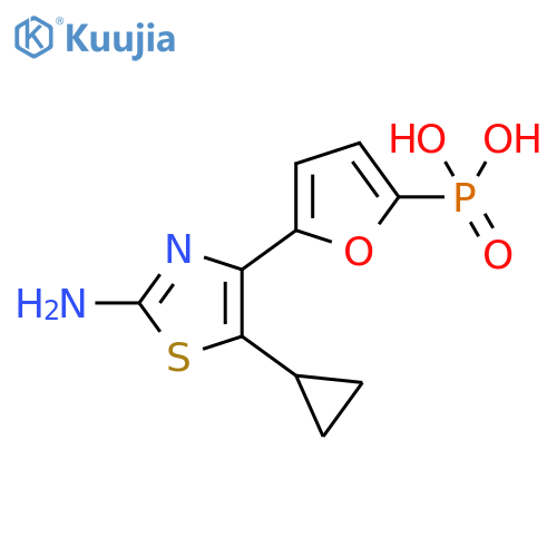 Phosphonic acid, [5-(2-amino-5-cyclopropyl-4-thiazolyl)-2-furanyl]- structure