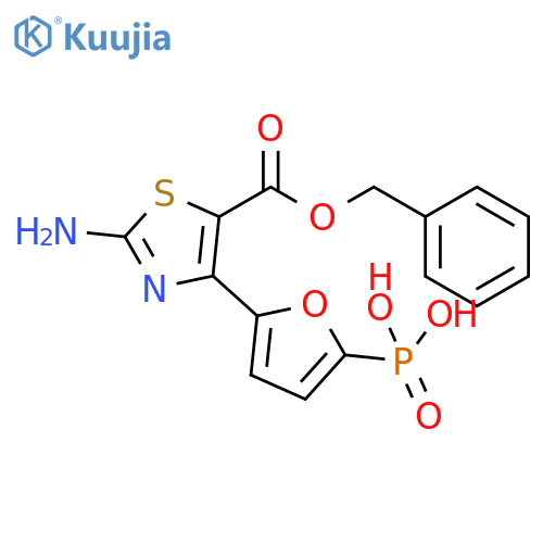 5-Thiazolecarboxylic acid, 2-amino-4-(5-phosphono-2-furanyl)-,5-(phenylmethyl) ester structure