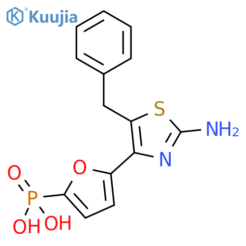 Phosphonic acid, [5-[2-amino-5-(phenylmethyl)-4-thiazolyl]-2-furanyl]- structure