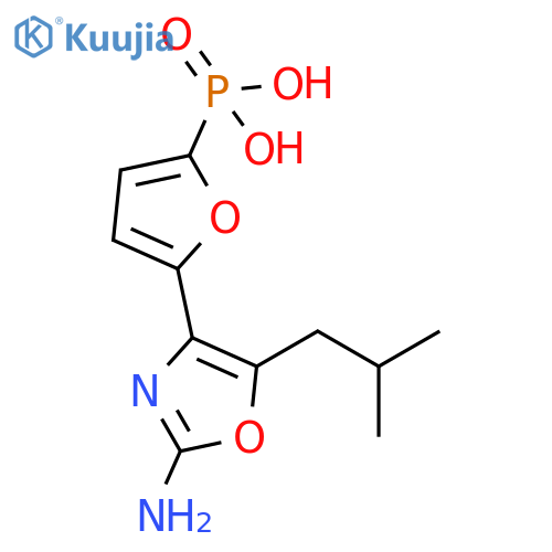 Phosphonic acid, [5-[2-amino-5-(2-methylpropyl)-4-oxazolyl]-2-furanyl]- structure