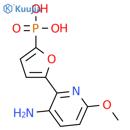 Phosphonic acid, [5-(3-amino-6-methoxy-2-pyridinyl)-2-furanyl]- structure