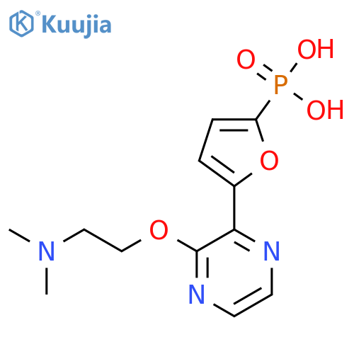 Phosphonic acid, [5-[3-[2-(dimethylamino)ethoxy]pyrazinyl]-2-furanyl]- structure