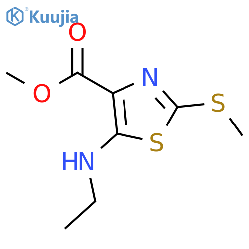 4-Thiazolecarboxylic acid, 5-(ethylamino)-2-(methylthio)-, methyl ester structure