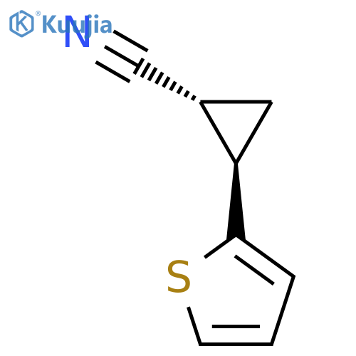 Cyclopropanecarbonitrile, 2-(2-thienyl)-, trans- structure
