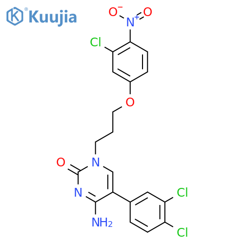 2(1H)-Pyrimidinone,4-amino-1-[3-(3-chloro-4-nitrophenoxy)propyl]-5-(3,4-dichlorophenyl)- structure
