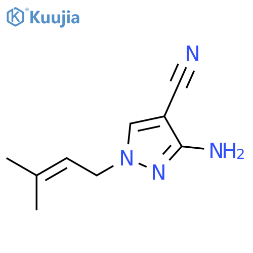 1H-PYRAZOLE-4-CARBONITRILE, 3-AMINO-1-(3-METHYL-2-BUTENYL)- structure