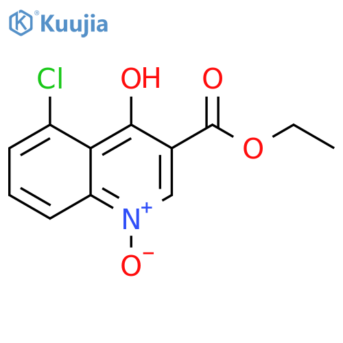 3-Quinolinecarboxylic acid, 5-chloro-4-hydroxy-, ethyl ester, 1-oxide structure