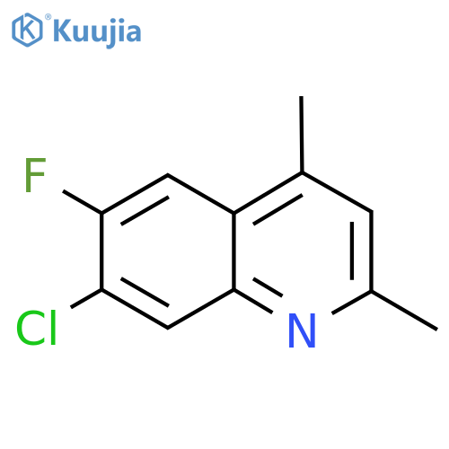 Quinoline, 7-chloro-6-fluoro-2,4-dimethyl- structure