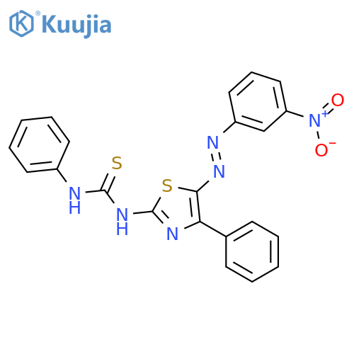 Thiourea,N-[5-[2-(3-nitrophenyl)diazenyl]-4-phenyl-2-thiazolyl]-N'-phenyl- structure