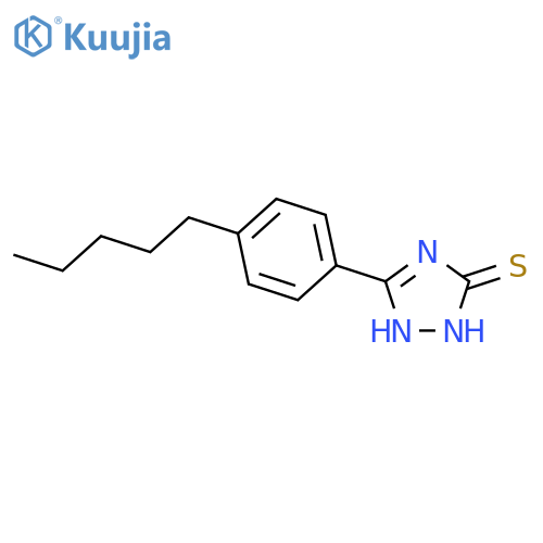 3H-1,2,4-Triazole-3-thione,1,2-dihydro-5-(4-pentylphenyl)- structure