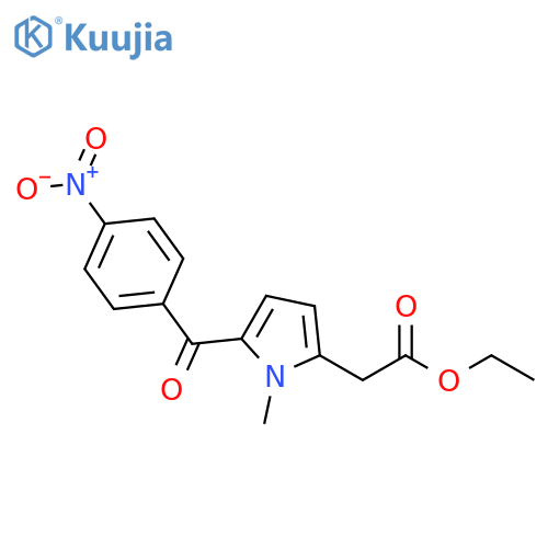 1H-Pyrrole-2-acetic acid, 1-methyl-5-(4-nitrobenzoyl)-, ethyl ester structure