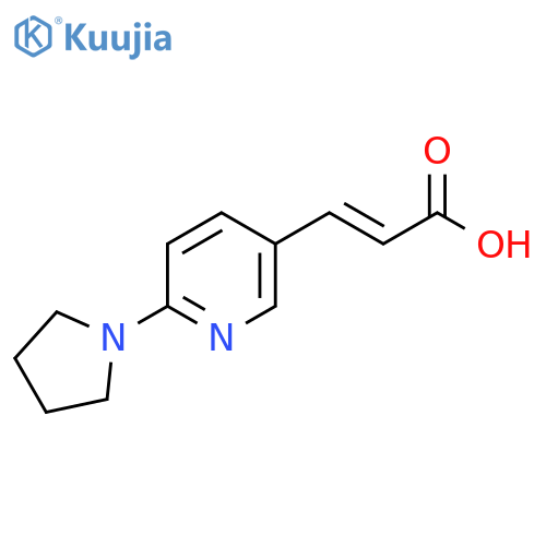 3-6-(pyrrolidin-1-yl)pyridin-3-ylprop-2-enoic acid structure