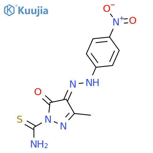 1H-Pyrazole-1-carbothioamide,4,5-dihydro-3-methyl-4-[2-(4-nitrophenyl)hydrazinylidene]-5-oxo- structure
