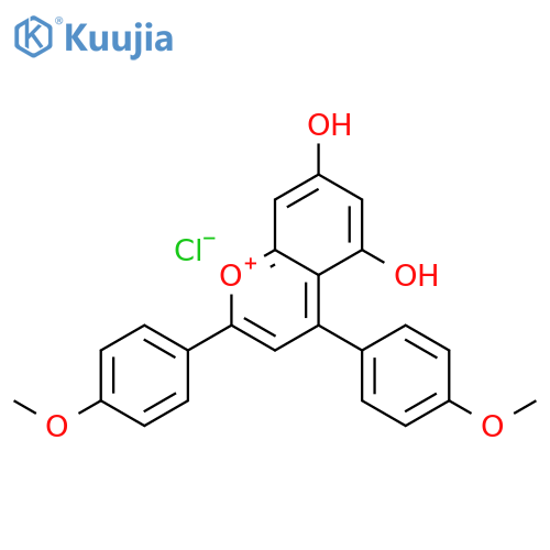 1-Benzopyrylium,5,7-dihydroxy-2,4-bis(4-methoxyphenyl)-, chloride (9CI) structure
