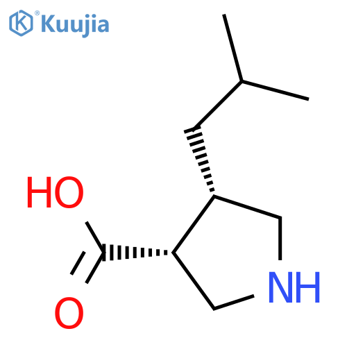 cis-4-(2-methylpropyl)pyrrolidine-3-carboxylic acid structure
