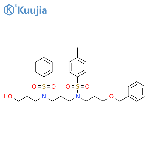 Benzenesulfonamide,N-(3-hydroxypropyl)-4-methyl-N-[3-[[(4-methylphenyl)sulfonyl][3-(phenylmethoxy)propyl]amino]propyl]- structure