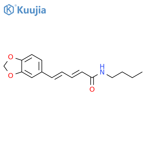 2,4-Pentadienamide, 5-(1,3-benzodioxol-5-yl)-N-butyl-, (2E,4E)- structure