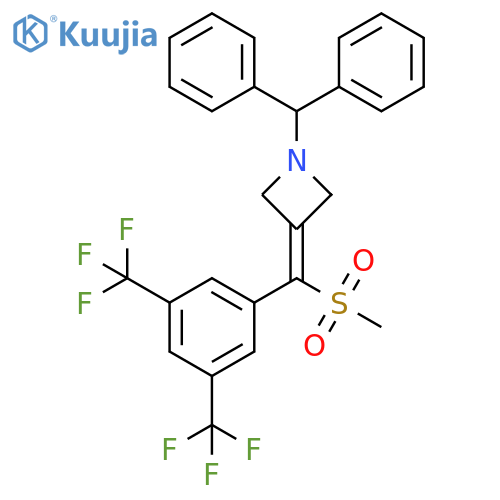 Azetidine,3-[[3,5-bis(trifluoromethyl)phenyl](methylsulfonyl)methylene]-1-(diphenylmethyl)- structure