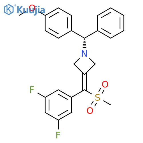 Azetidine,3-[(3,5-difluorophenyl)(methylsulfonyl)methylene]-1-[(S)-(4-methoxyphenyl)phenylmethyl]- structure