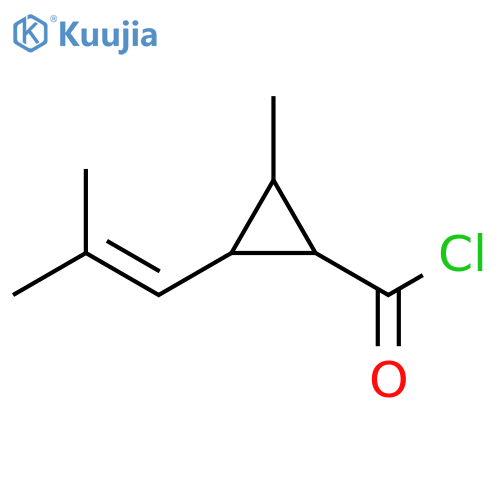 Cyclopropanecarbonyl chloride, 2-methyl-3-(2-methyl-1-propenyl)- structure