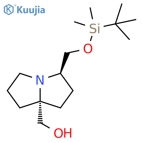 [trans-3-[[tert-butyl(dimethyl)silyl]oxymethyl]-1,2,3,5,6,7-hexahydropyrrolizin-8-yl]methanol structure