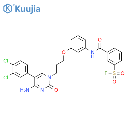 Benzenesulfonylfluoride,3-[[[3-[3-[4-amino-5-(3,4-dichlorophenyl)-2-oxo-1(2H)-pyrimidinyl]propoxy]phenyl]amino]carbonyl]- structure