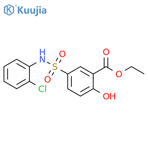 Benzoic acid, 5-[[(2-chlorophenyl)amino]sulfonyl]-2-hydroxy-, ethyl ester structure