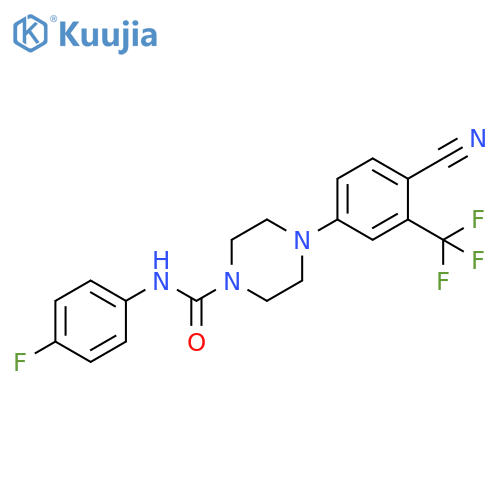 1-Piperazinecarboxamide,4-[4-cyano-3-(trifluoromethyl)phenyl]-N-(4-fluorophenyl)- structure