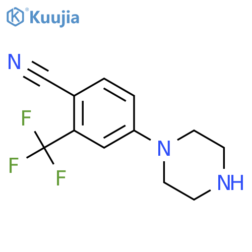 4-Piperazin-1-yl-2-trifluoromethyl-benzonitrile structure
