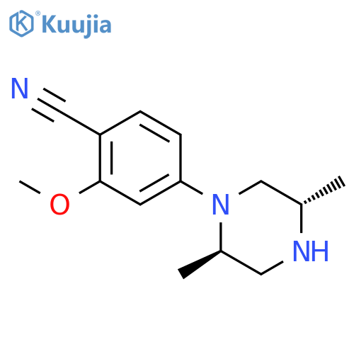 Benzonitrile, 4-[(2R,5S)-2,5-dimethyl-1-piperazinyl]-2-methoxy-, rel- structure