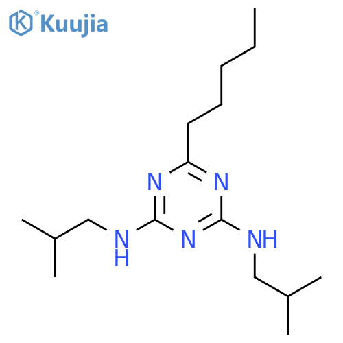N,N'-bis(2-methylpropyl)-6-pentyl-1,3,5-triazine-2,4-diamine structure