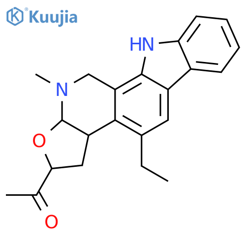 1-(4-ethyl-12-methyl-3,3a,10,11,12,12a-hexahydro-2H-furo[3',2':5,6]pyrido[3,4-a]carbazol-2-yl)-ethanone structure