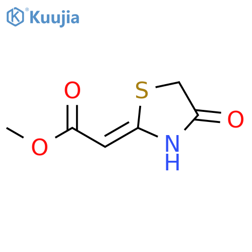 Acetic acid, (4-oxo-2-thiazolidinylidene)-, methyl ester, (Z)- structure