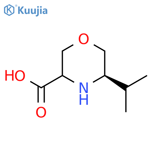 (5R)-5-(propan-2-yl)morpholine-3-carboxylic acid structure