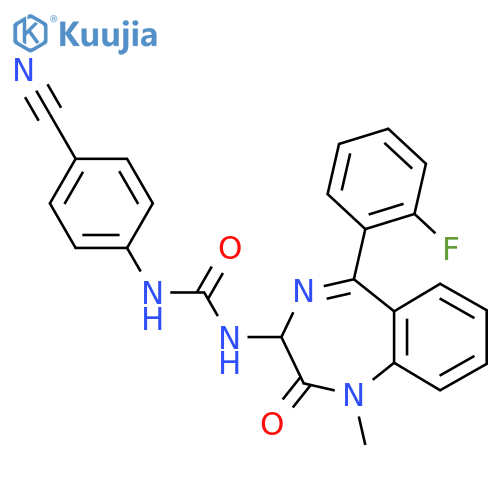 3-(4-cyanophenyl)-1-[5-(2-fluorophenyl)-1-methyl-2-oxo-2,3-dihydro-1H-1,4-benzodiazepin-3-yl]urea structure