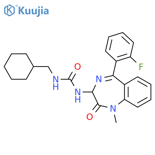 3-(cyclohexylmethyl)-1-[5-(2-fluorophenyl)-1-methyl-2-oxo-2,3-dihydro-1H-1,4-benzodiazepin-3-yl]urea structure
