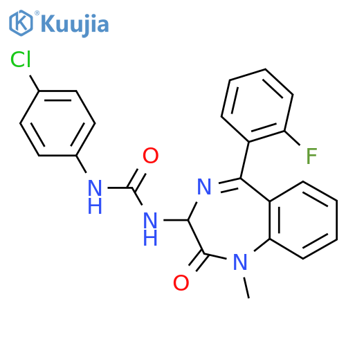 3-(4-chlorophenyl)-1-[5-(2-fluorophenyl)-1-methyl-2-oxo-2,3-dihydro-1H-1,4-benzodiazepin-3-yl]urea structure