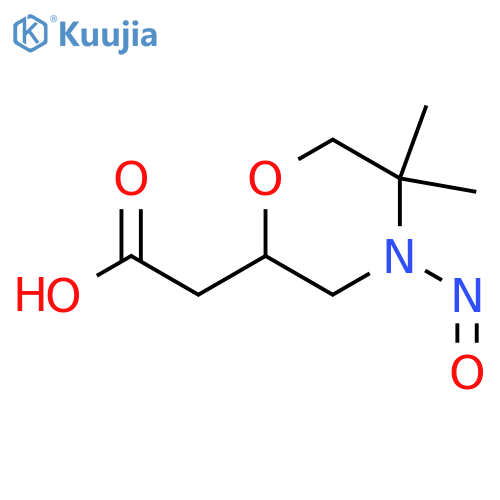 2-(5,5-Dimethyl-4-nitrosomorpholin-2-yl)acetic acid structure