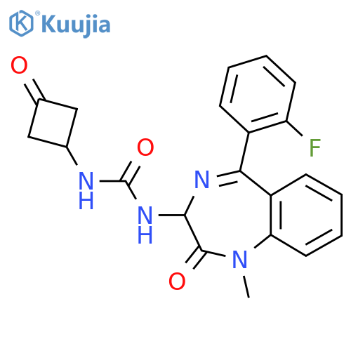 1-[5-(2-fluorophenyl)-1-methyl-2-oxo-2,3-dihydro-1H-1,4-benzodiazepin-3-yl]-3-(3-oxocyclobutyl)urea structure
