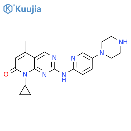 8-cyclopropyl-5-methyl-2-{[5-(piperazin-1-yl)pyridin-2-yl]amino}-7H,8H-pyrido[2,3-d]pyrimidin-7-one structure