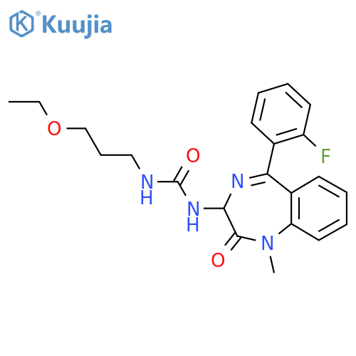 3-(3-ethoxypropyl)-1-[5-(2-fluorophenyl)-1-methyl-2-oxo-2,3-dihydro-1H-1,4-benzodiazepin-3-yl]urea structure