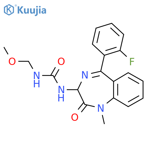 1-[5-(2-fluorophenyl)-1-methyl-2-oxo-2,3-dihydro-1H-1,4-benzodiazepin-3-yl]-3-(methoxymethyl)urea structure