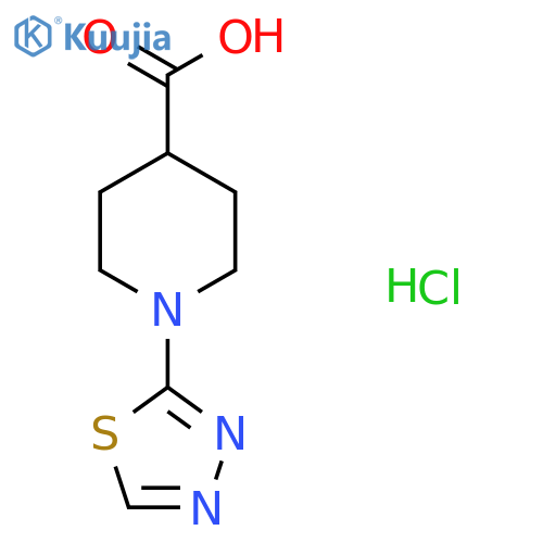 1-(1,3,4-Thiadiazol-2-yl)piperidine-4-carboxylic acid hydrochloride structure